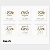 Modern minimalistisch script Spread Love Weddenour Vierkante Sticker (Vel)
