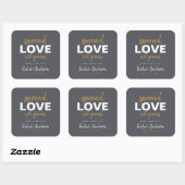 Modern minimalistisch script Spread Love Weddenour Vierkante Sticker (Vel)