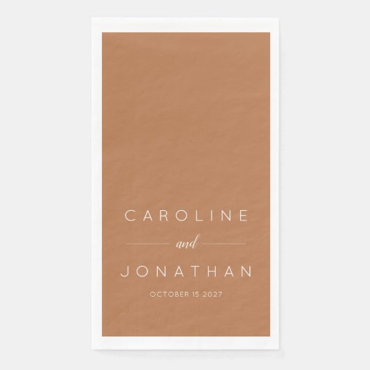 Modern minimalistisch script Terracotta aangepaste Servet (Voorkant)