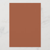 Modern minimalistisch script terracotta | Weddensc Menu (Achterkant)
