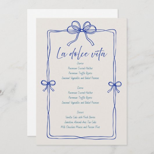 Modern minimalistisch script | Trouwmenu Menu (Voorkant / Achterkant)