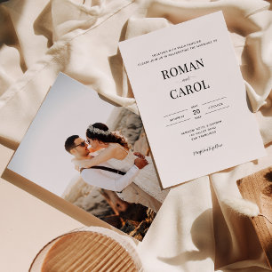 Modern minimalistisch script Typography Photo Wedd Kaart