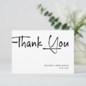 Modern minimalistisch script volwassen verjaardags bedankkaart (Staand voorkant)