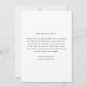 Modern minimalistisch script voor altijd Ja Elopem Aankondiging (Achterkant)