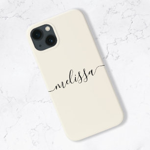 Modern minimalistisch script voor Cream Signature iPhone 13 Hoesje