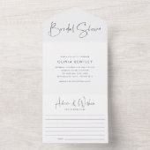 Modern minimalistisch script Vrijgezellenfeest All In One Uitnodiging (Binnen)