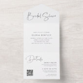 Modern minimalistisch script Vrijgezellenfeest All In One Uitnodiging (Binnen)