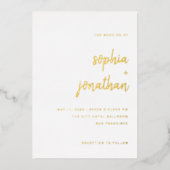 Modern minimalistisch script | Weddengeld Folie Uitnodiging (Voorkant)