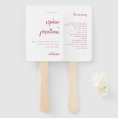 Modern minimalistisch script | Weddenschap Handwaaier (Voorkant en achterkant)