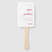 Modern minimalistisch script | Weddenschap Handwaaier (Voorkant)