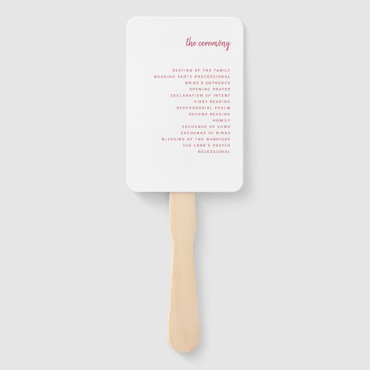 Modern minimalistisch script | Weddenschap Handwaaier (Achterkant)