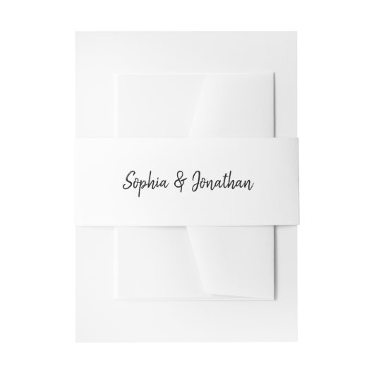 Modern minimalistisch script | Weddenschap Uitnodigingen Wikkel (Voorkant Voorbeeld)