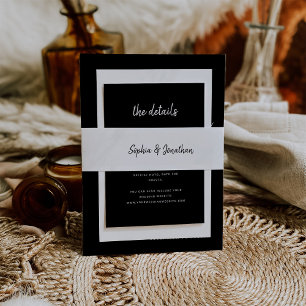 Modern minimalistisch script   Weddenschap Uitnodigingen Wikkel