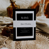 Modern minimalistisch script | Weddenschap Uitnodigingen Wikkel