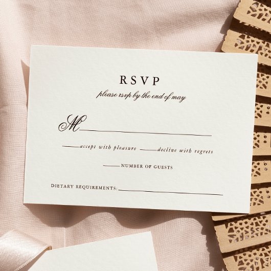 Modern Minimalistisch Script Wedding Response Kaar RSVP Kaartje