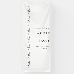 Modern minimalistisch script Welkom bruiloft Spandoek