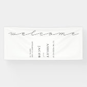 Modern minimalistisch script Welkom bruiloft Spandoek (Horizontaal)