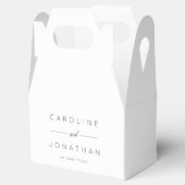 Modern minimalistisch Script White Custom Wedding Bedankdoosjes (Geopend)