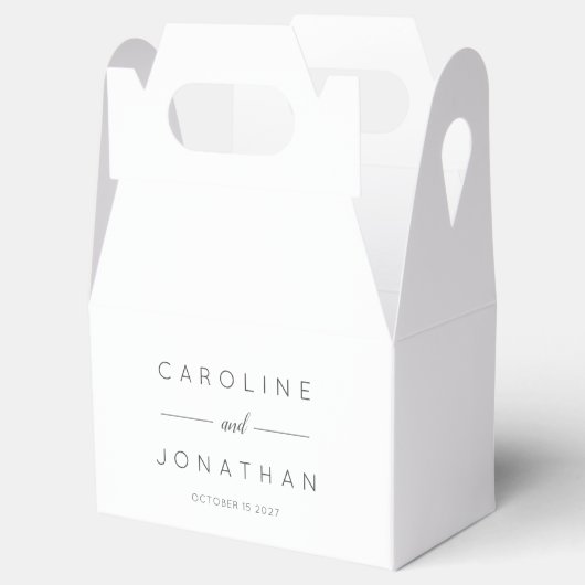 Modern minimalistisch Script White Custom Wedding Bedankdoosjes (Geopend)