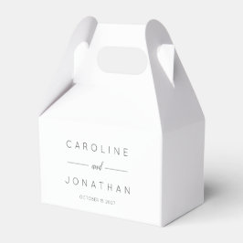 Modern minimalistisch Script White Custom Wedding Bedankdoosjes