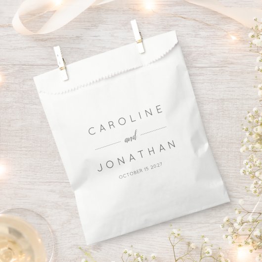 Modern minimalistisch Script White Custom Wedding Bedankzakje (Geknipt)