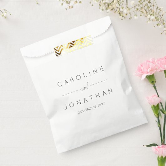 Modern minimalistisch Script White Custom Wedding Bedankzakje (Gezegeld)
