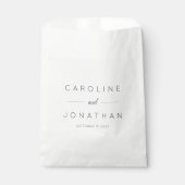Modern minimalistisch Script White Custom Wedding Bedankzakje (Voorkant)