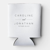 Modern minimalistisch Script White Custom Wedding Blikjeskoeler (Voorkant)