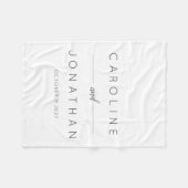 Modern minimalistisch Script White Custom Wedding Fleece Deken (Voorkant (Horizontaal))