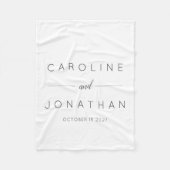 Modern minimalistisch Script White Custom Wedding Fleece Deken (Voorkant)