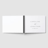 Modern minimalistisch Script White Custom Wedding Gastenboek (Volledig)