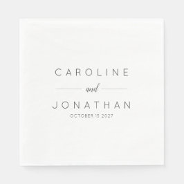 Modern minimalistisch Script White Custom Wedding Servet