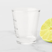 Modern minimalistisch Script White Custom Wedding Shot Glas (Rechts)