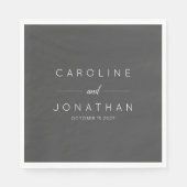 Modern minimalistisch script zwart aangepaste brui servet (Voorkant)