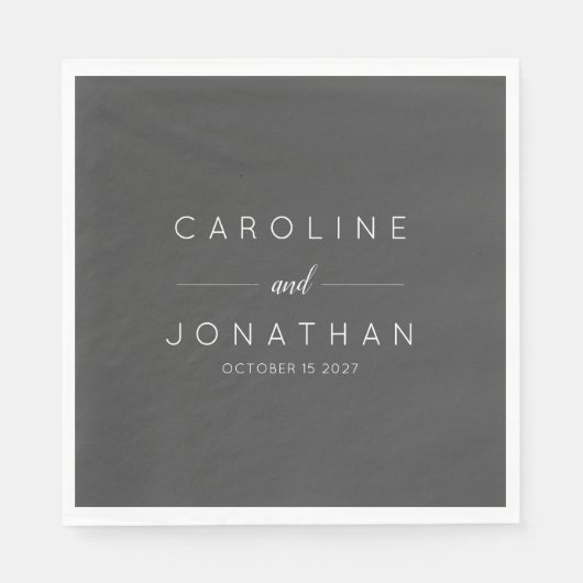 Modern minimalistisch script zwart aangepaste brui servet (Voorkant)
