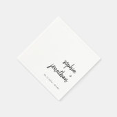 Modern minimalistisch script | Zwarte en witte bru Servet (Hoek)