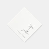 Modern minimalistisch script | Zwarte en witte bru Servet (Hoek)