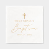 Modern minimalistisch scriptaptisme folie servetten (Voorkant)