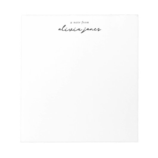 Modern Minimalistisch Signature Script Monogram Notitieblok (Voorkant)