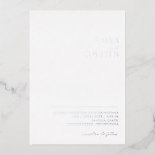 Modern minimalistisch   Silver Casual Wedding Real Folie Uitnodiging