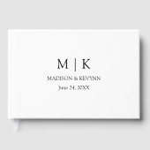 Modern minimalistisch simpel monogram huwelijk gastenboek (Voorkant)