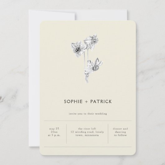 Modern minimalistisch simpele deaffodils Spring We Kaart (Voorkant)