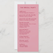 Modern minimalistisch slank eenvoudig trouwprogram (Achterkant)