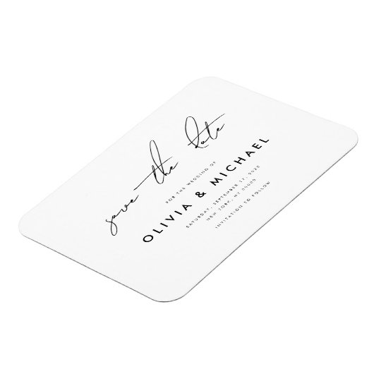 Modern minimalistisch sparen de Datum Magneet (Linkerzijde)