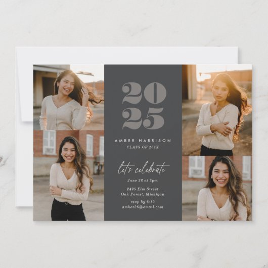 Modern minimalistisch stijgend Afstudeerder | Hout Kaart (Voorkant)