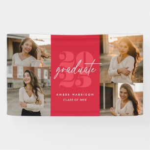 Modern minimalistisch stijgend Afstudeerder   Rood Spandoek