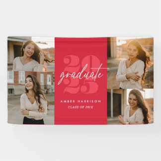 Modern minimalistisch stijgend Afstudeerder | Rood Spandoek