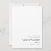 Modern minimalistisch | Stijlvol script foto-bruil Bedankkaart (Achterkant)