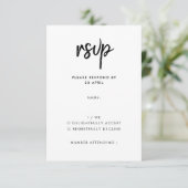 Modern minimalistisch | Stijlvol script Simple Wed RSVP Kaartje (Staand voorkant)