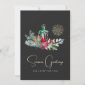 Modern minimalistisch stijlvol script Vrolijk kers Feestdagenkaart (Voorkant)